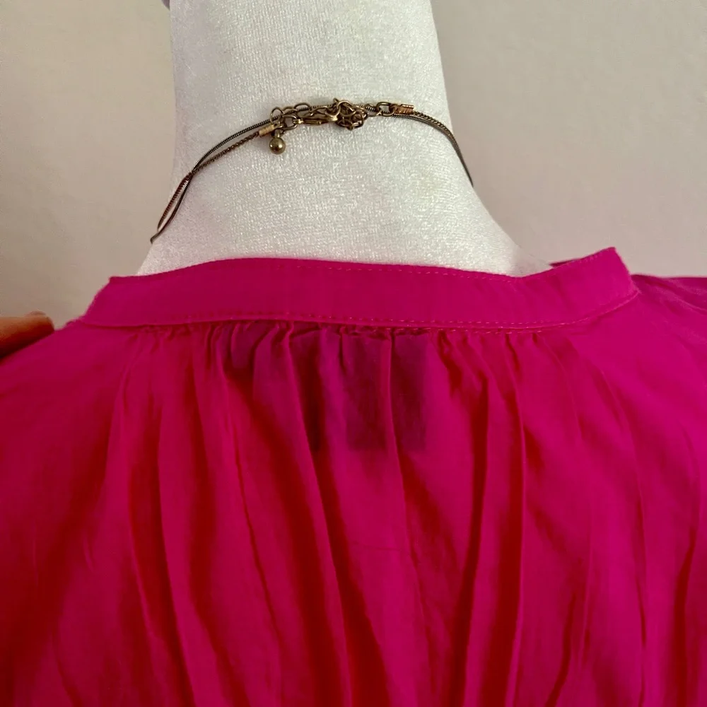 Gap Pink Eyelet Lace Button-Front Midi Dress w/ Slip - Size Small - Picture 4 of 8